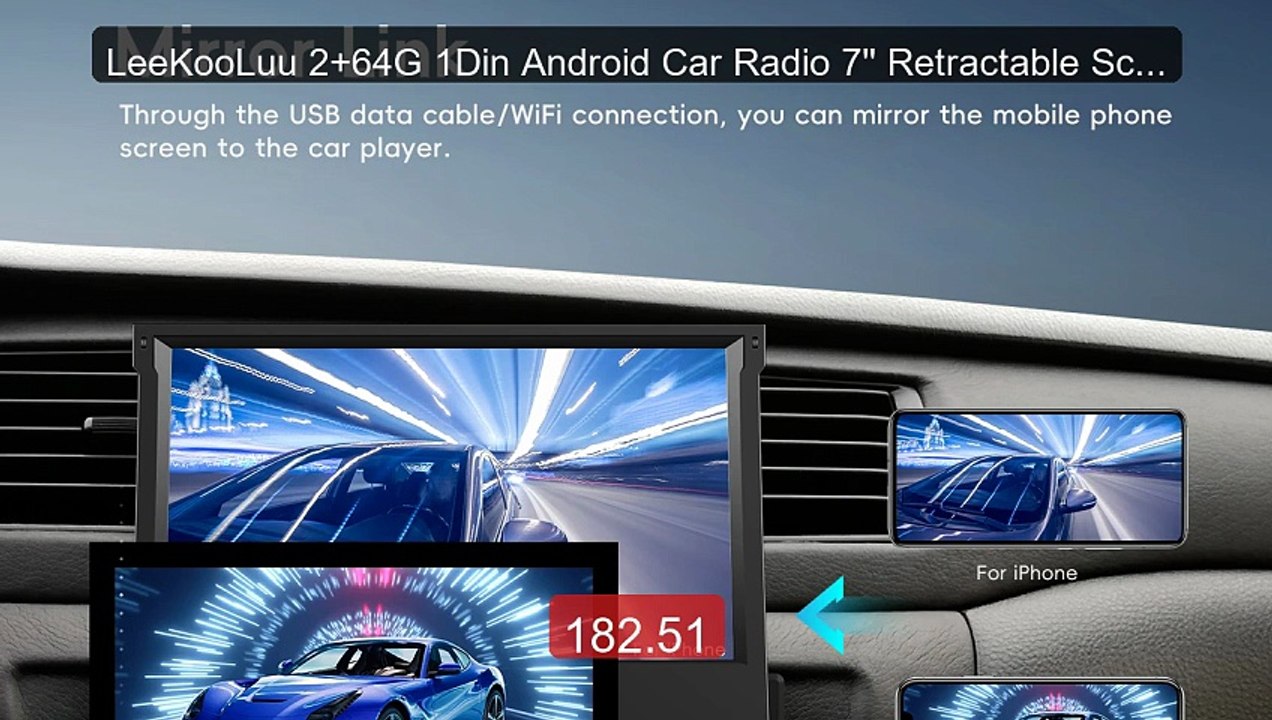 LeeKooLuu 2+64G 1Din Android Car Radio 7'' Retractable Screen ... -- Hot Deal 2026 | Limited Offer!