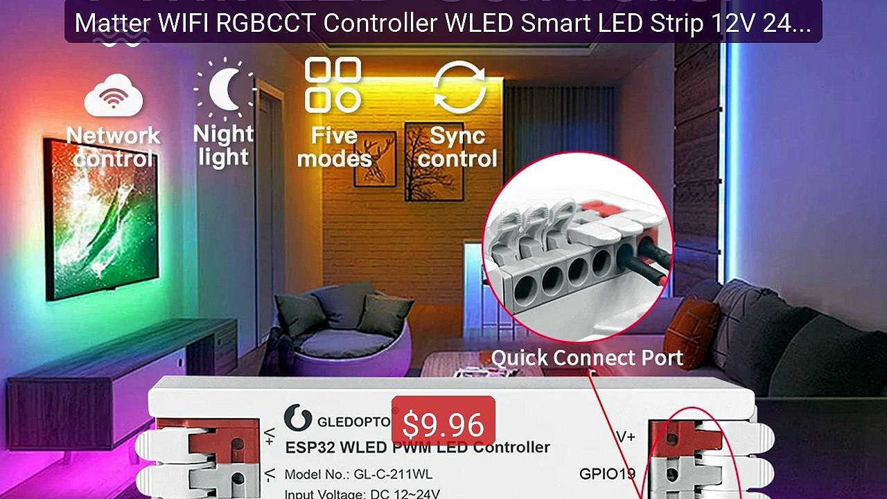 Matter WIFI RGBCCT Controller WLED Smart LED Strip 12V 24V ... -- Top Pick 2026 | Unbeatable Price!