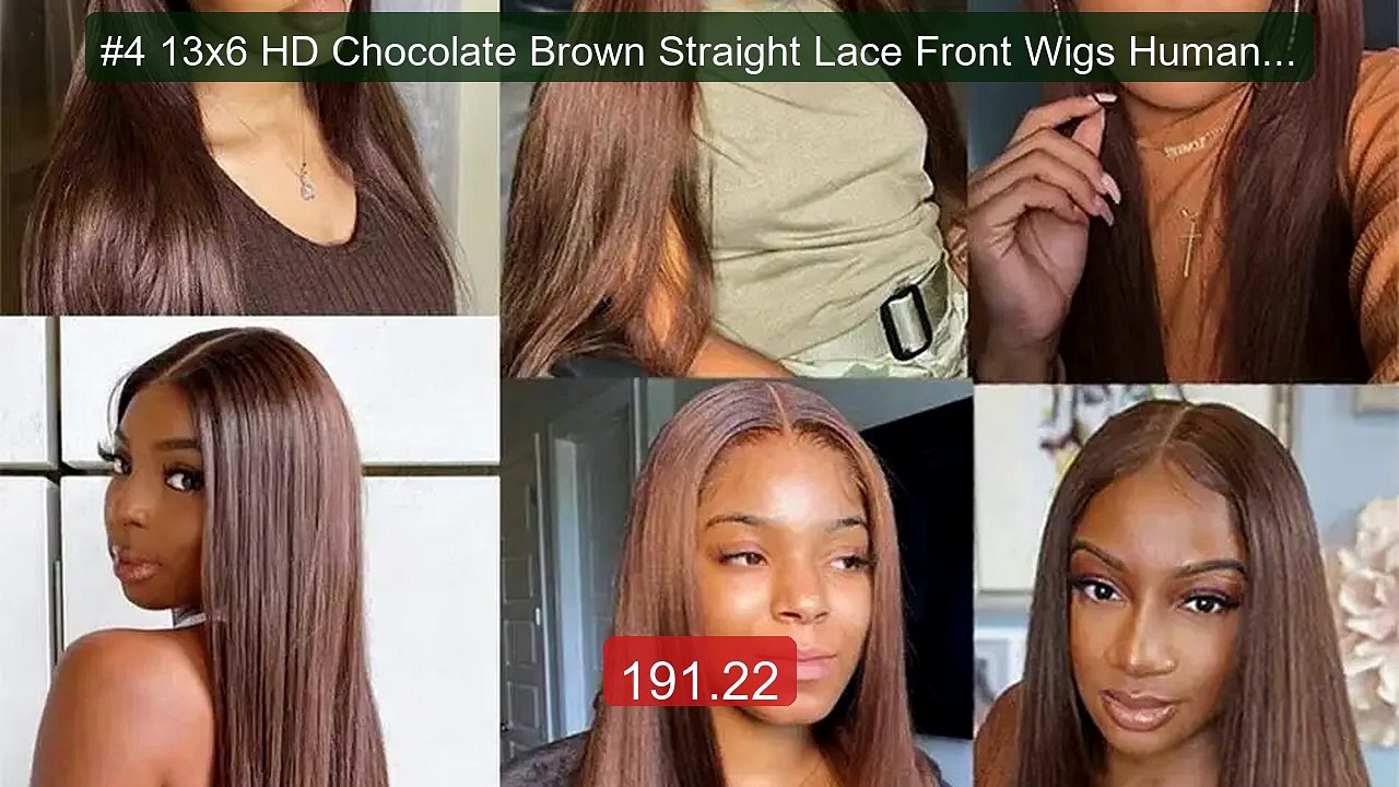 #4 13x6 HD Chocolate Brown Straight Lace Front Wigs Human Hai... -- Amazing Value 2026 | Must Have!