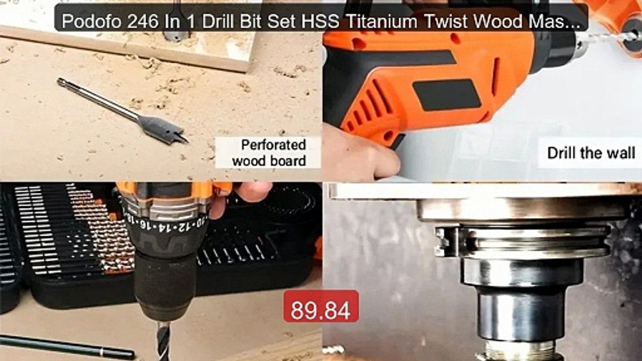 Podofo 246 In 1 Drill Bit Set HSS Titanium Twist Wood Masonry ... -- Best Buy 2026 | Great Quality!