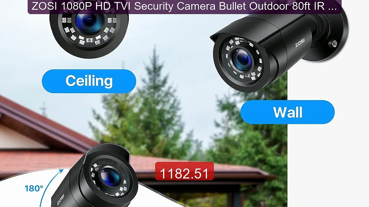 ZOSI 1080P HD TVI Security Camera Bullet Outdoor 80ft IR Ni... -- Top Pick 2026 | Unbeatable Price!