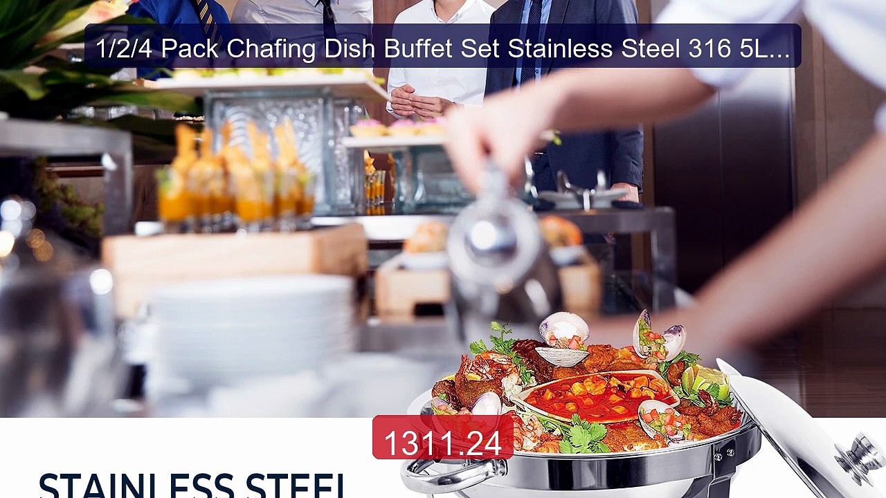 1/2/4 Pack Chafing Dish Buffet Set Stainless Steel 316 5L Rou... -- Amazing Value 2026 | Must Have!