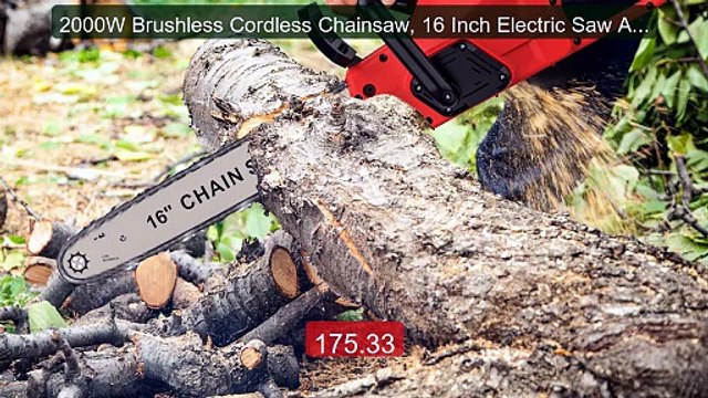 2000W Brushless Cordless Chainsaw, 16 Inch Electric Saw Anti-... Amazing Value 2026 | Must Have!