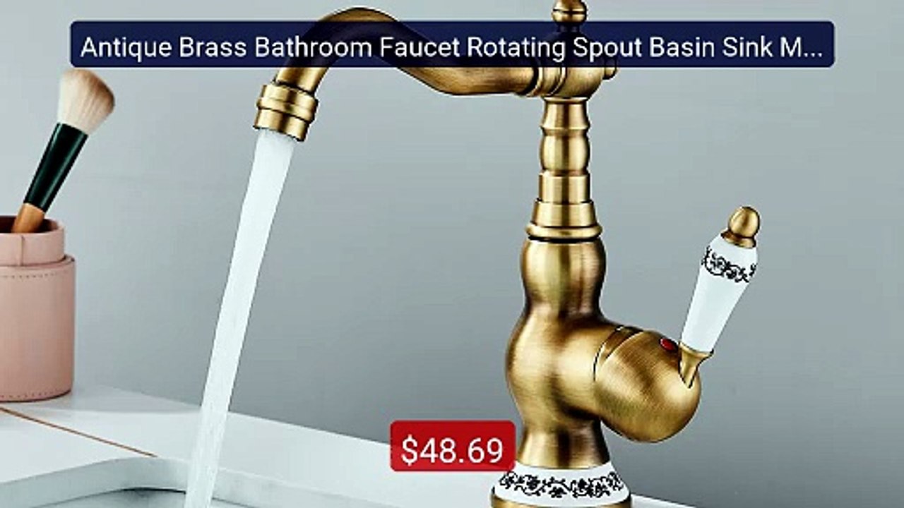 Antique Brass Bathroom Faucet Rotating Spout Basin Sink Mixer ... -- Hot Deal 2026 | Limited Offer!