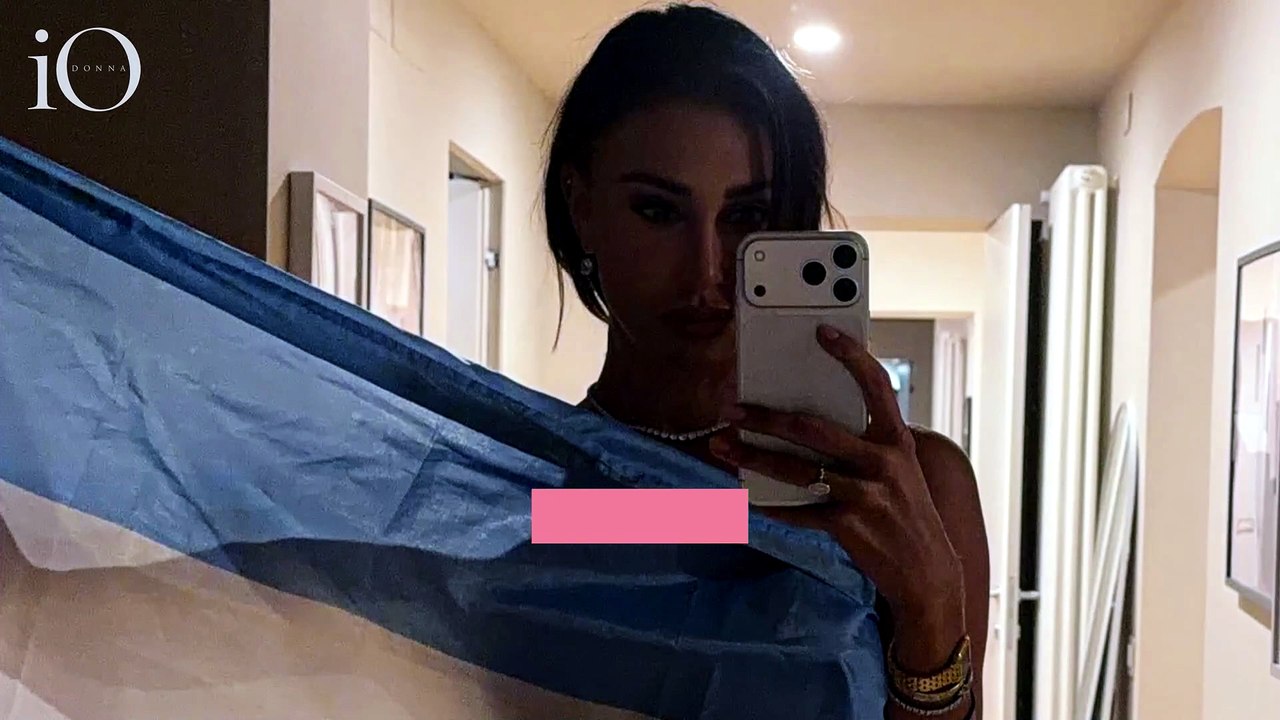 Belen Rodriguez fa festa (a modo suo) per l'Argentina in finale ai Mondiali