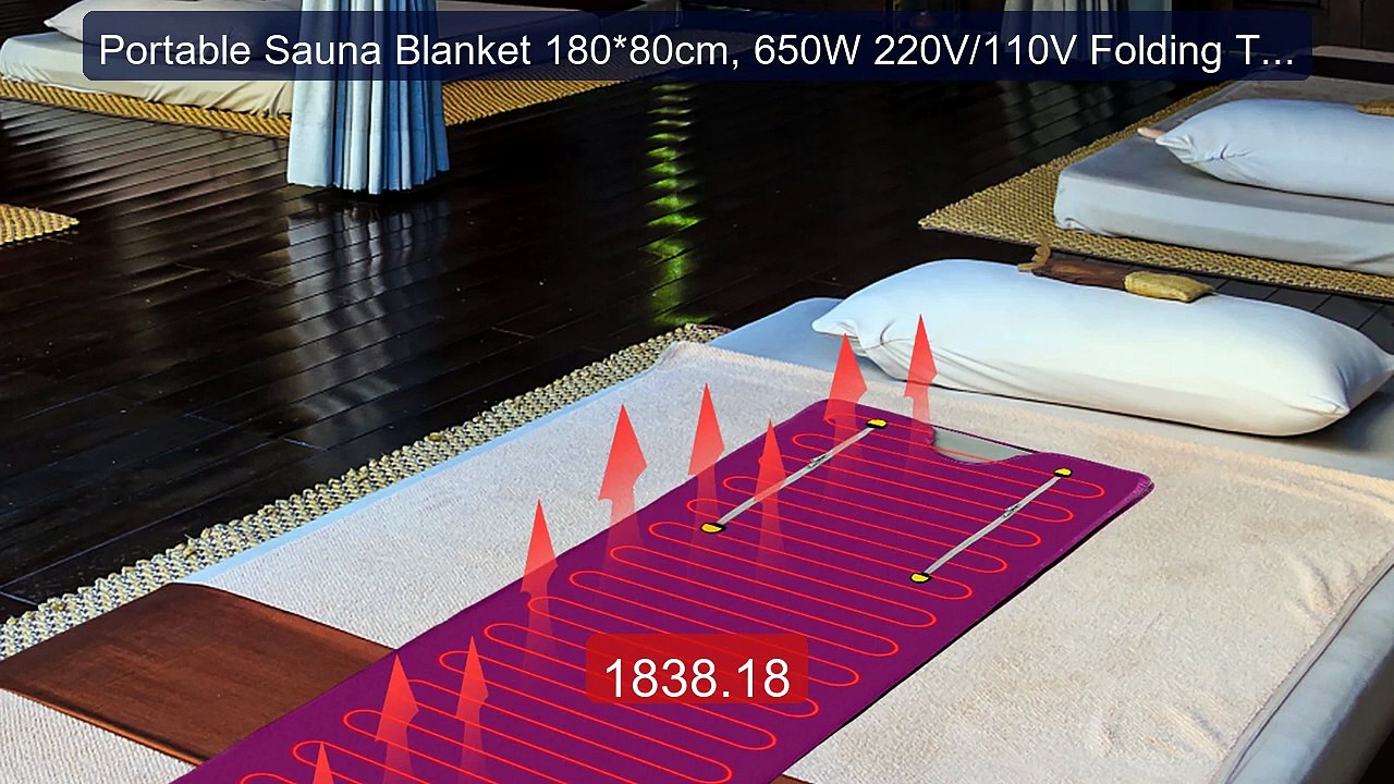 Portable Sauna Blanket 180*80cm, 650W 220V/110V Folding Timeab... -- Best Buy 2026 | Great Quality!