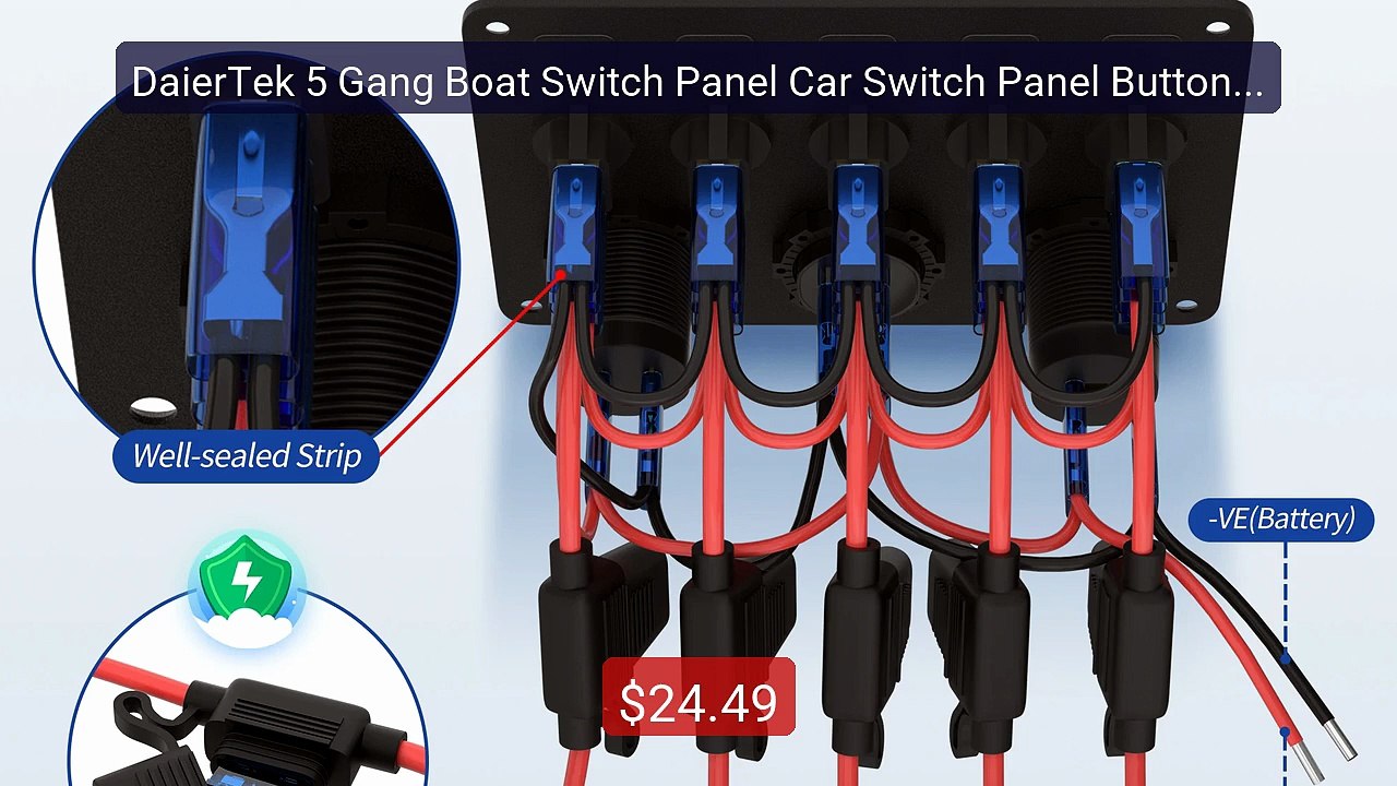 DaierTek 5 Gang Boat Switch Panel Car Switch Panel Button T... -- Top Pick 2026 | Unbeatable Price!