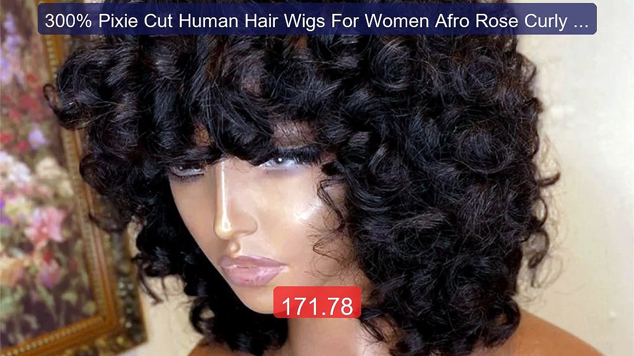 300% Pixie Cut Human Hair Wigs For Women Afro Rose Curly Fu... -- Top Pick 2026 | Unbeatable Price!