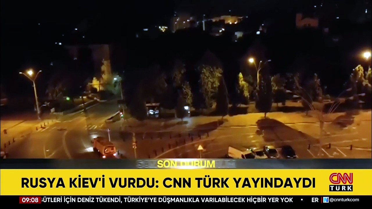Rusya Kiev'i vurdu: CNN TÜRK yayındaydı | İşte bombalanan sokaklar