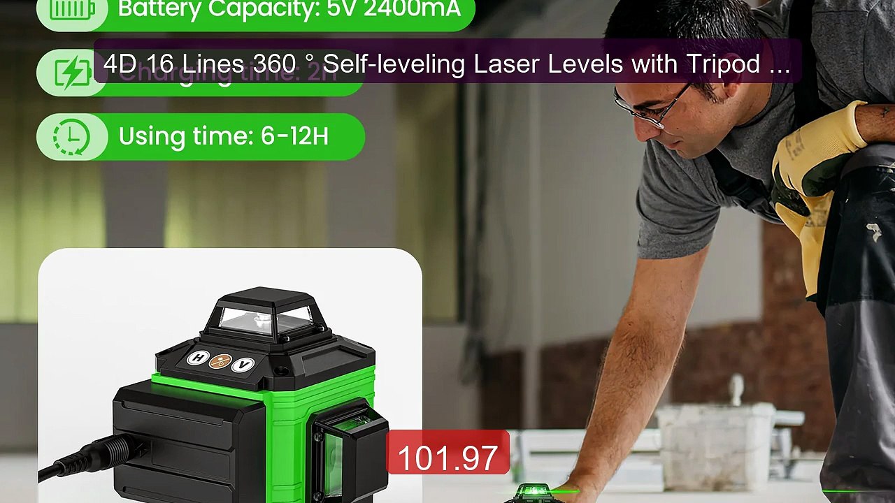 4D 16 Lines 360 ° Self-leveling Laser Levels with Tripod an... -- Top Pick 2026 | Unbeatable Price!