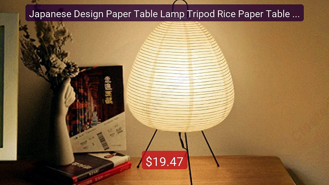 Japanese Design Paper Table Lamp Tripod Rice Paper Table Lamp Japa... -- Best Deal 2026 | Shop Now!
