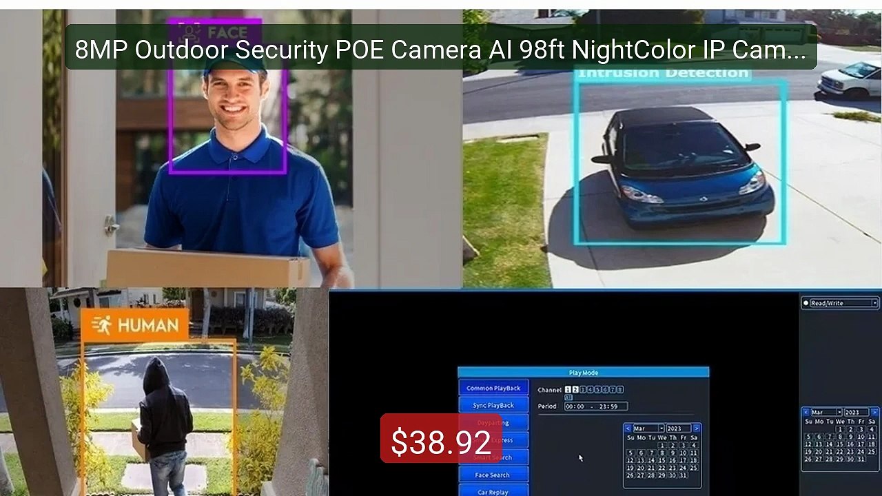 8MP Outdoor Security POE Camera AI 98ft NightColor IP Camera w... -- Hot Deal 2026 | Limited Offer!