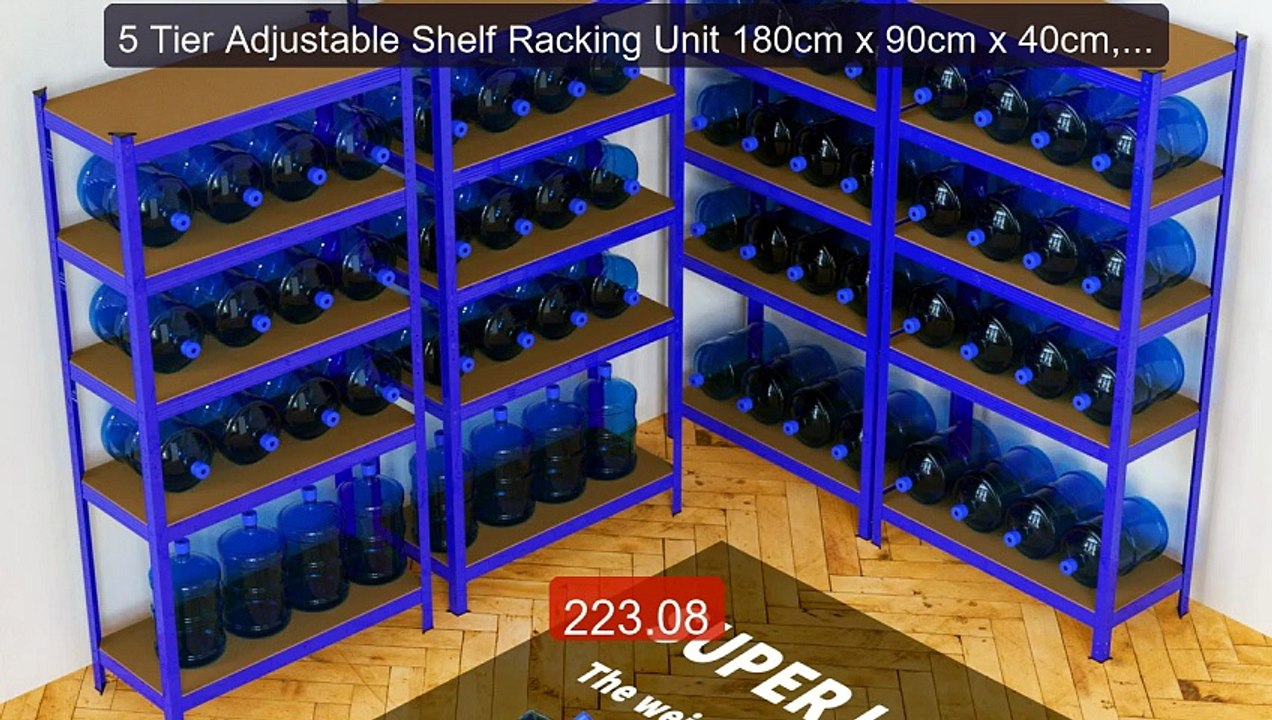 5 Tier Adjustable Shelf Racking Unit 180cm x 90cm x 40cm, Blue... -- Best Buy 2026 | Great Quality!