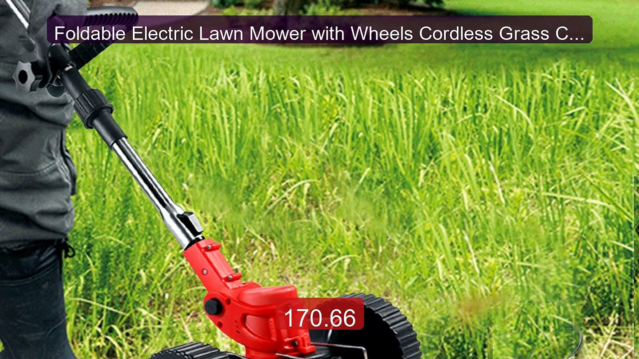 Foldable Electric Lawn Mower with Wheels Cordless Grass Cutter for... -- Best Deal 2026 | Shop Now!