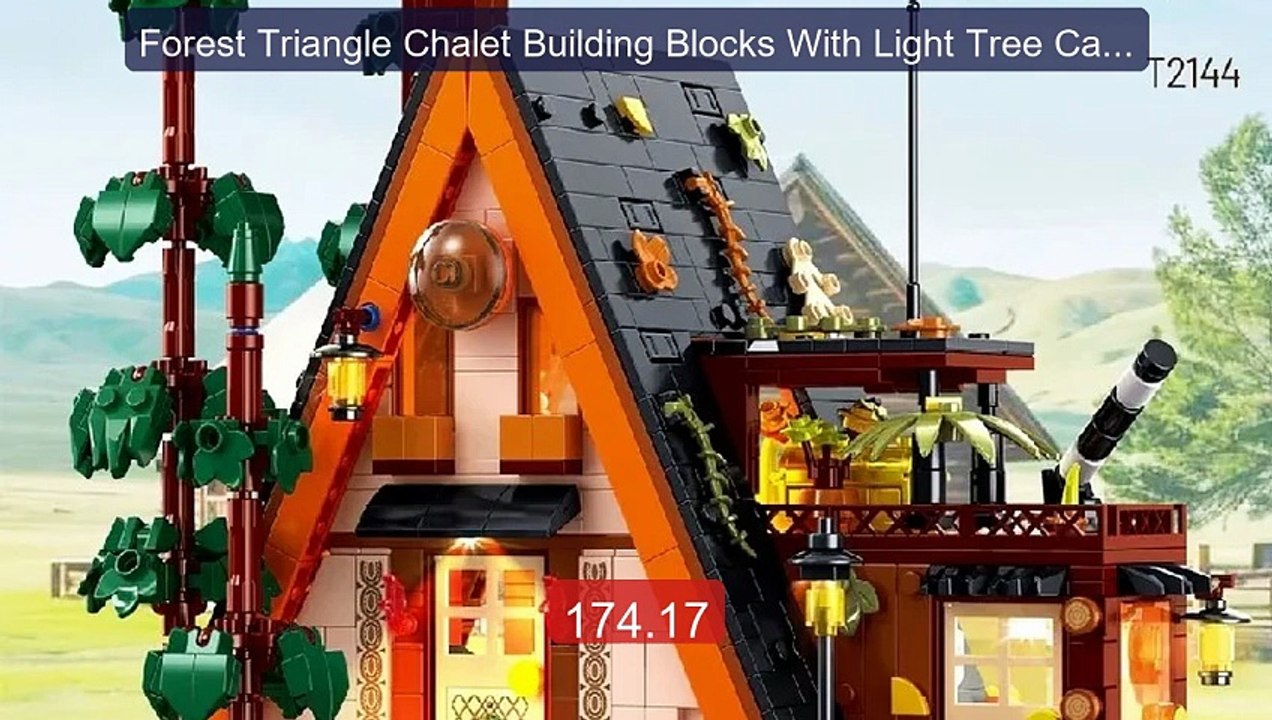 Forest Triangle Chalet Building Blocks With Light Tree Cabin Displ... -- Best Deal 2026 | Shop Now!