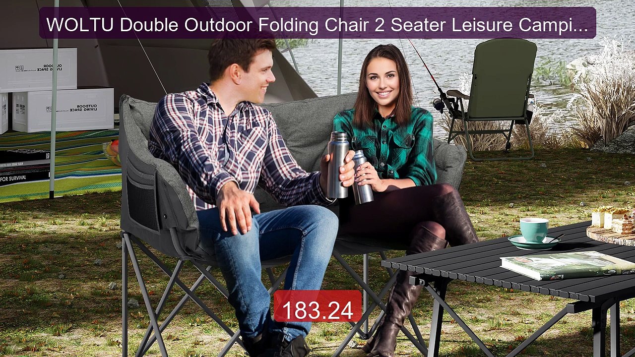 WOLTU Double Outdoor Folding Chair 2 Seater Leisure Camping Chair ... -- Best Deal 2026 | Shop Now!