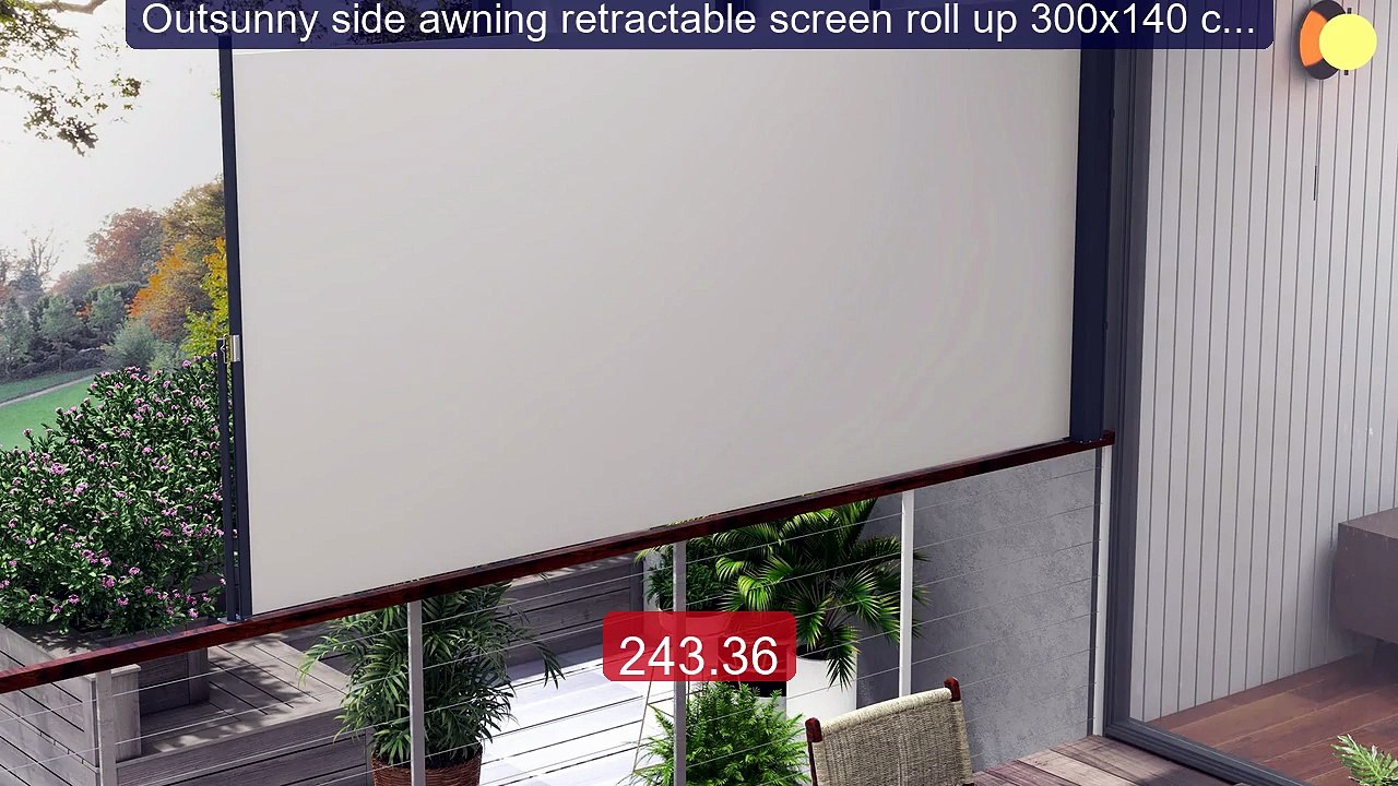 Outsunny side awning retractable screen roll up 300x140 cm ... -- Top Pick 2026 | Unbeatable Price!