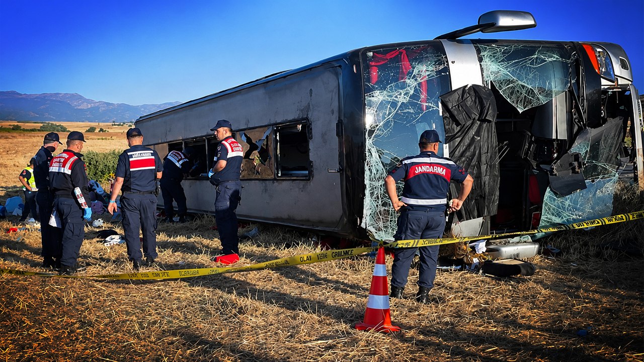 Amasya'da yolcu otobüsü devrildi: 2’si ağır, 46 yaralı