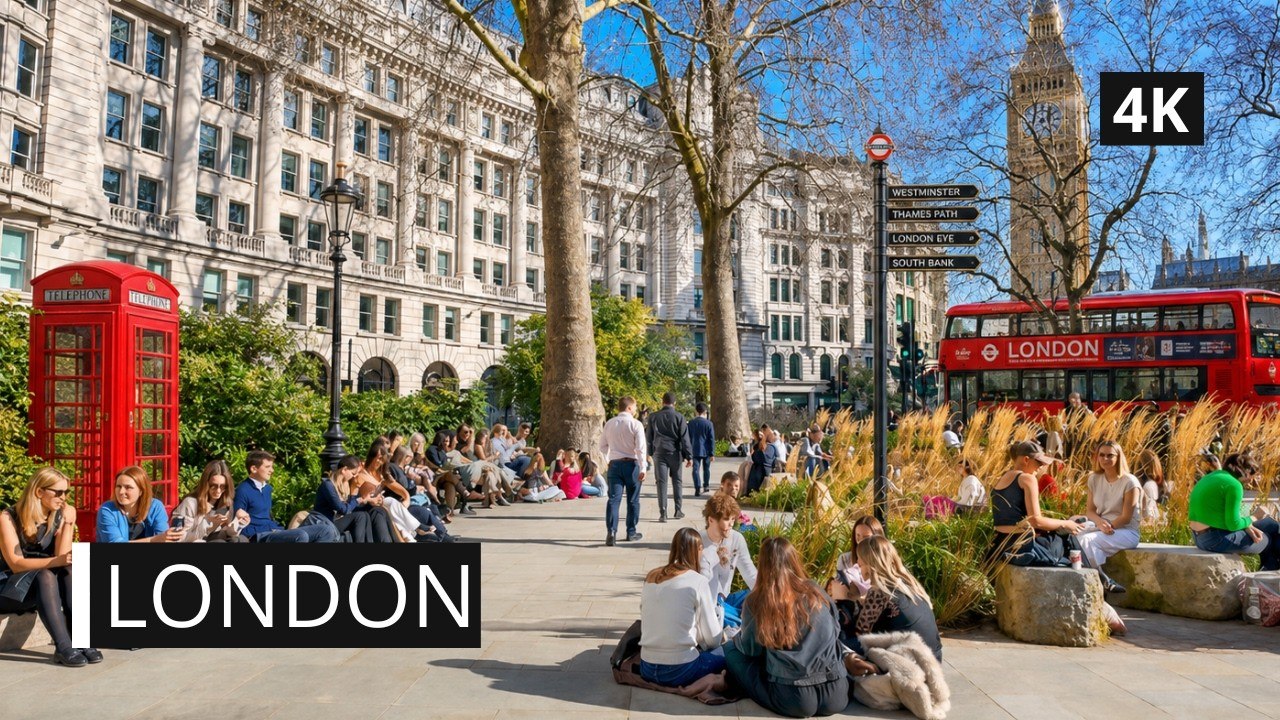 London Walking Tour 4K: A Sunny Day Walk Through The Heart Of London