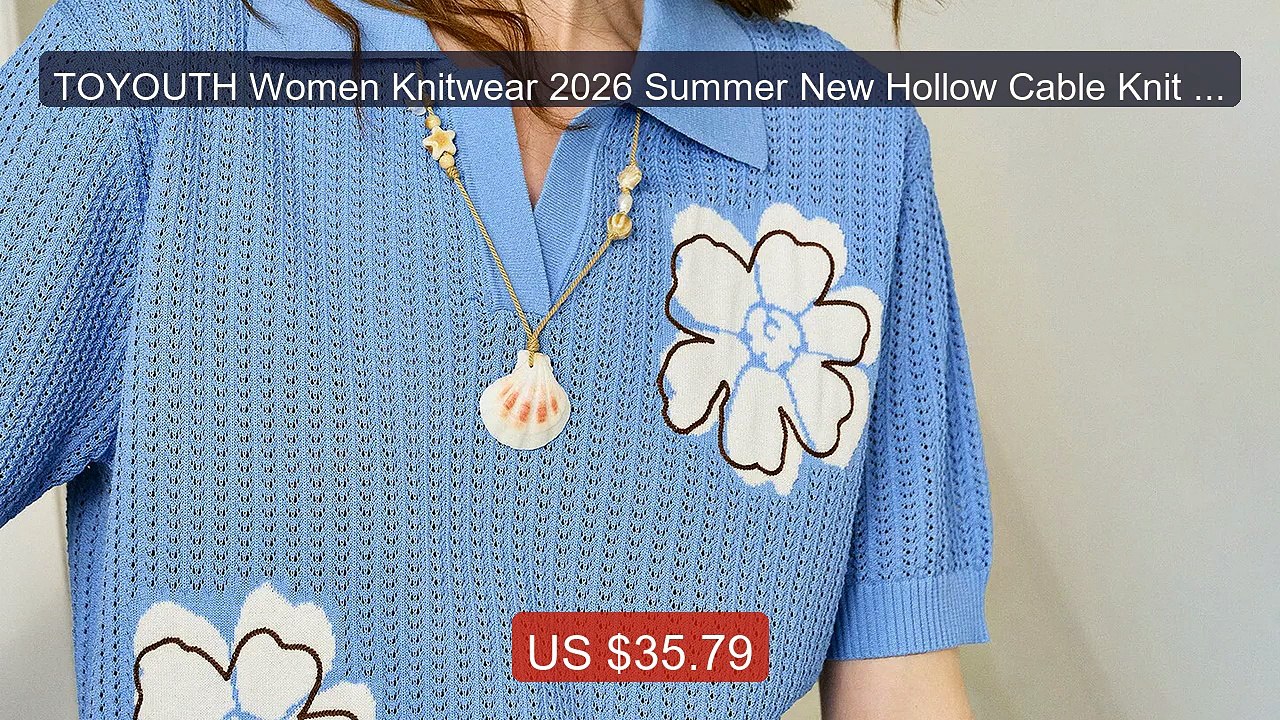 TOYOUTH Women Knitwear 2026 Summer New Hollow Cable Knit Po... -- Top Pick 2026 | Unbeatable Price!