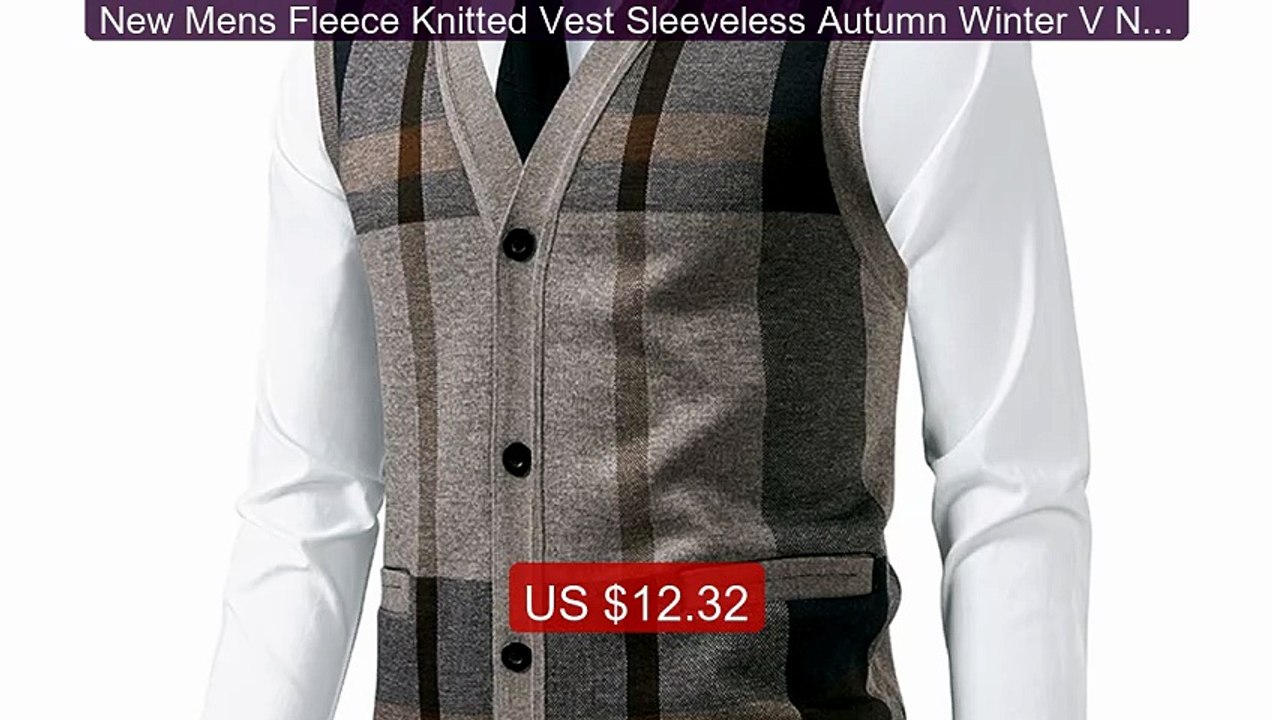 New Mens Fleece Knitted Vest Sleeveless Autumn Winter V Neck S... -- Hot Deal 2026 | Limited Offer!