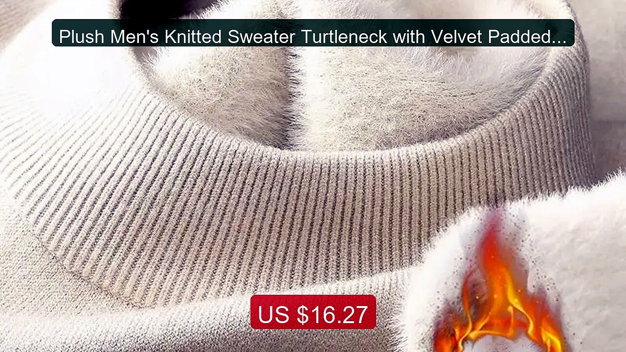Plush Men's Knitted Sweater Turtleneck with Velvet Padded War... -- Amazing Value 2026 | Must Have!