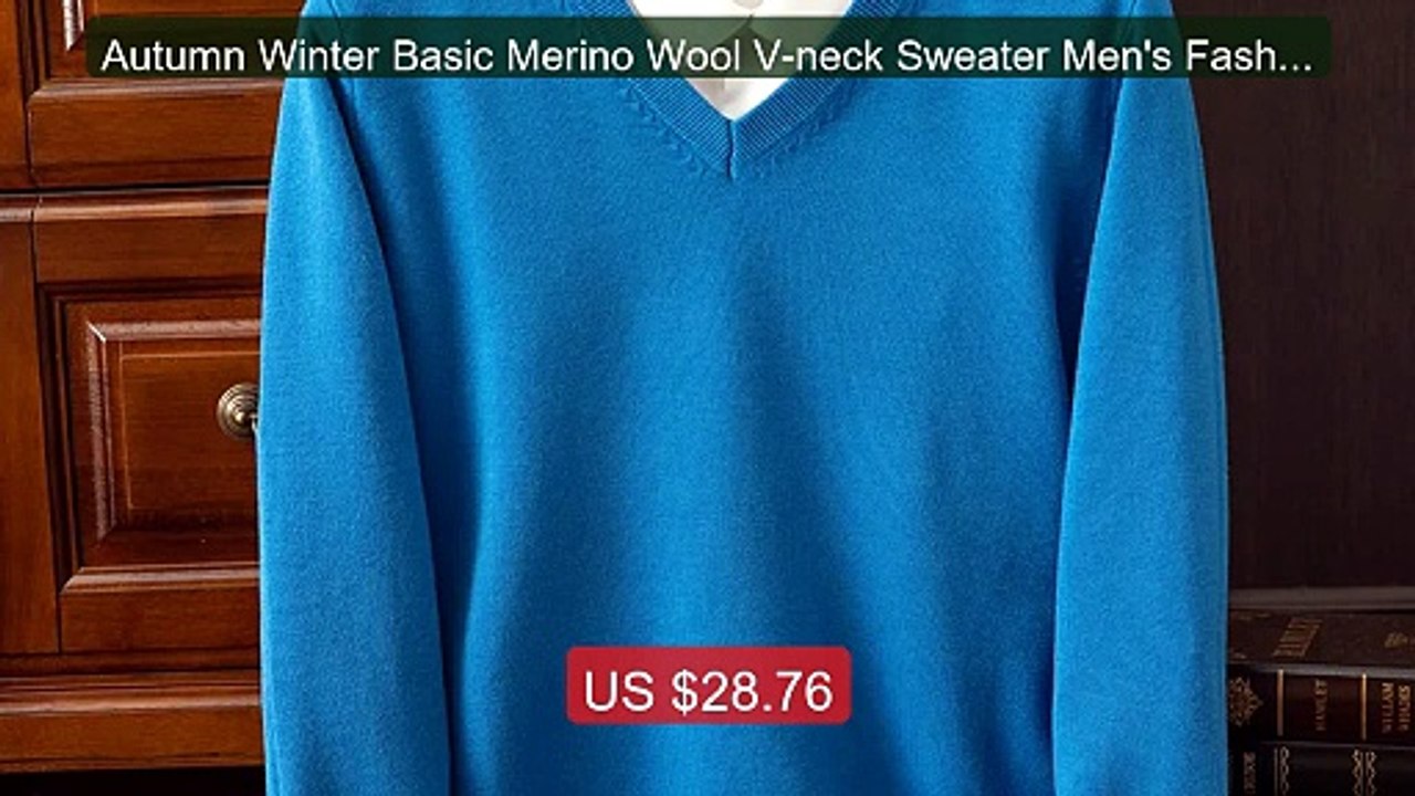 Autumn Winter Basic Merino Wool V-neck Sweater Men's Fashionab... -- Hot Deal 2026 | Limited Offer!