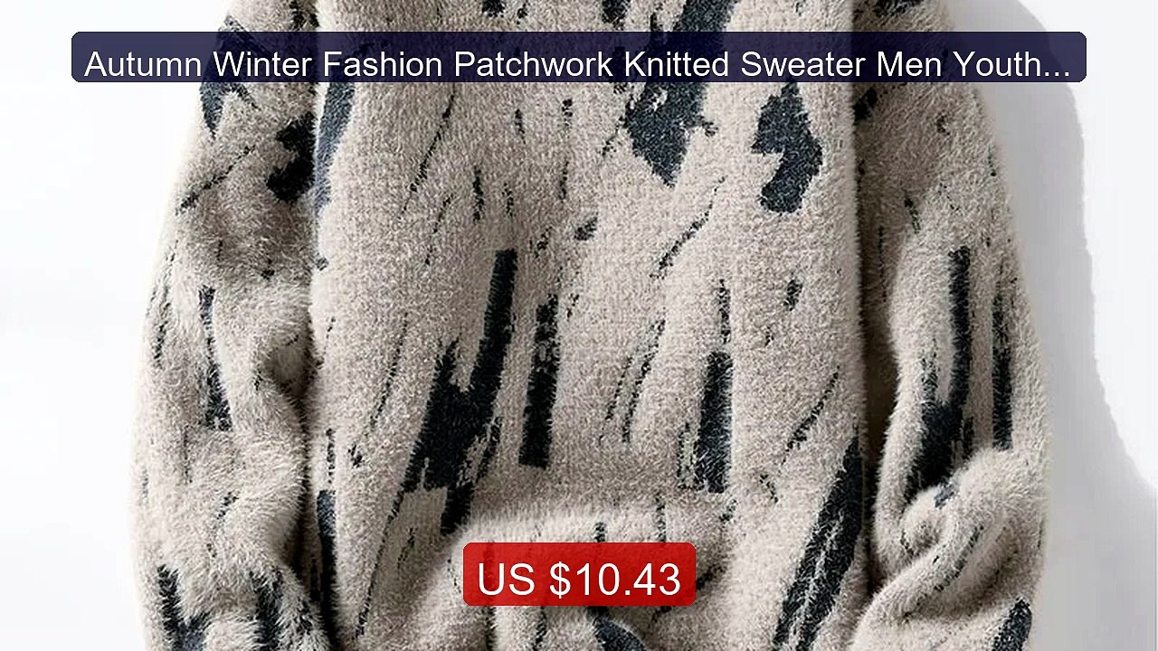 Autumn Winter Fashion Patchwork Knitted Sweater Men Youthful V... -- Best Buy 2026 | Great Quality!
