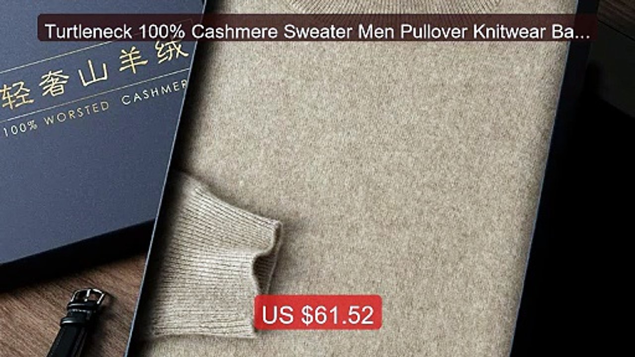 Turtleneck 100% Cashmere Sweater Men Pullover Knitwear Basic ... -- Amazing Value 2026 | Must Have!