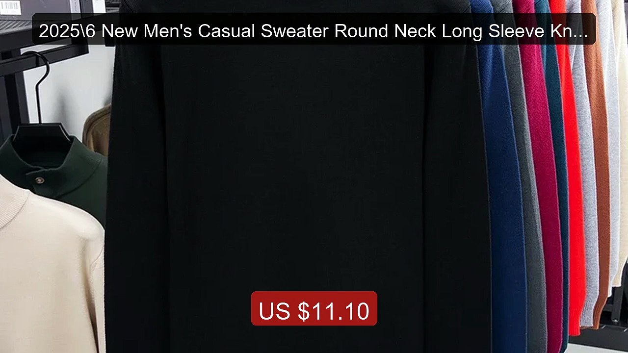 2025\6 New Men's Casual Sweater Round Neck Long Sleeve Knitted... -- Best Buy 2026 | Great Quality!