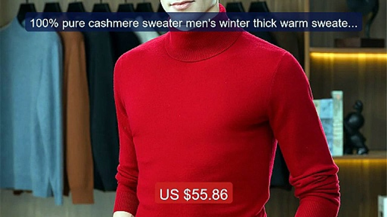 100% pure cashmere sweater men's winter thick warm sweater mi... -- Amazing Value 2026 | Must Have!