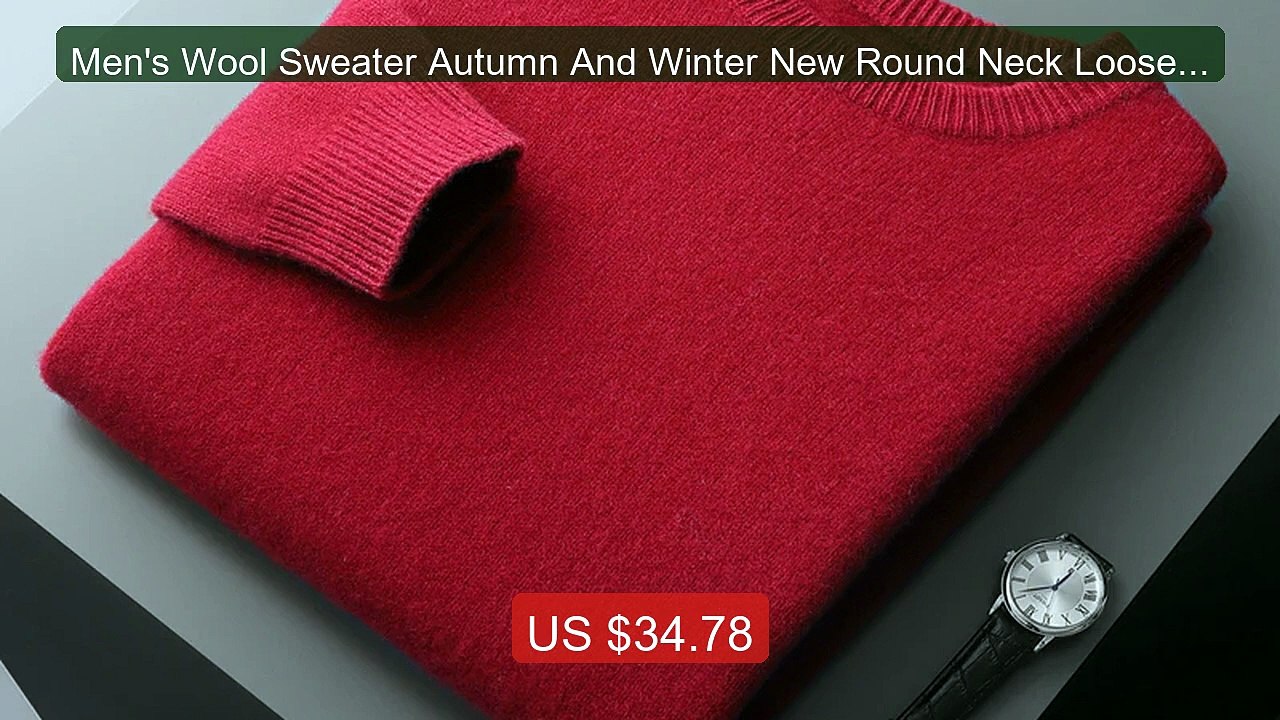 Men's Wool Sweater Autumn And Winter New Round Neck Loose Sol... -- Amazing Value 2026 | Must Have!