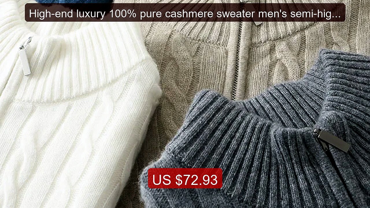High-end luxury 100% pure cashmere sweater men's semi-high ... -- Top Pick 2026 | Unbeatable Price!