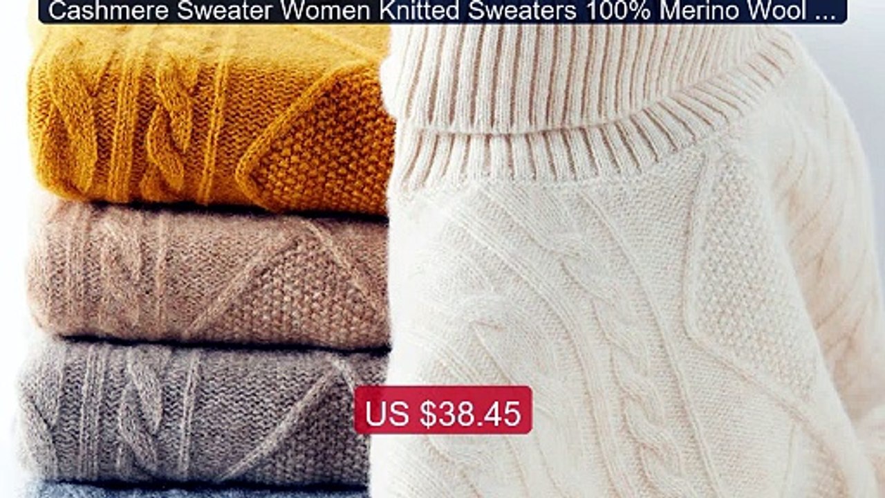 Cashmere Sweater Women Knitted Sweaters 100% Merino Wool Turtlenec... -- Best Deal 2026 | Shop Now!