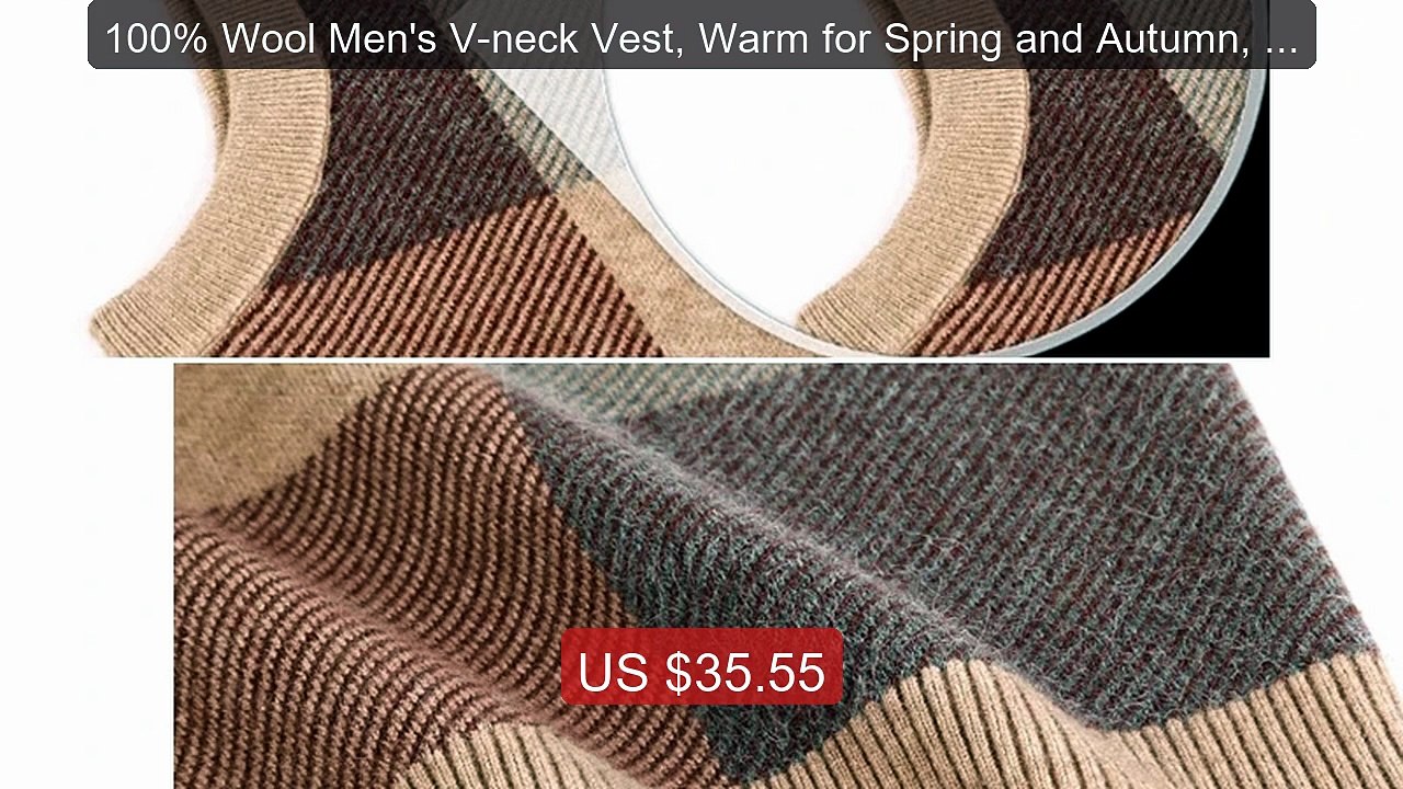 100% Wool Men's V-neck Vest, Warm for Spring and Autumn, Daily... -- Hot Deal 2026 | Limited Offer!