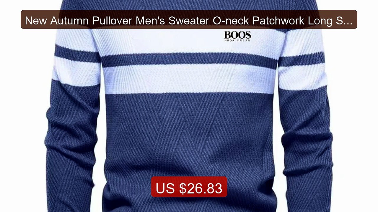 New Autumn Pullover Men's Sweater O-neck Patchwork Long Sleeve... -- Best Buy 2026 | Great Quality!