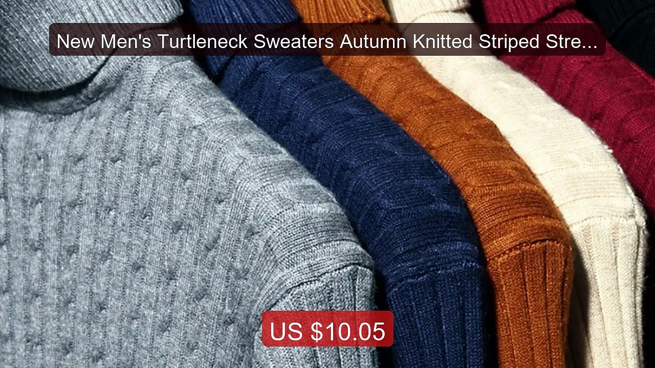 New Men's Turtleneck Sweaters Autumn Knitted Striped Streetwear War... -- Top Rated 2026 | Buy Now!