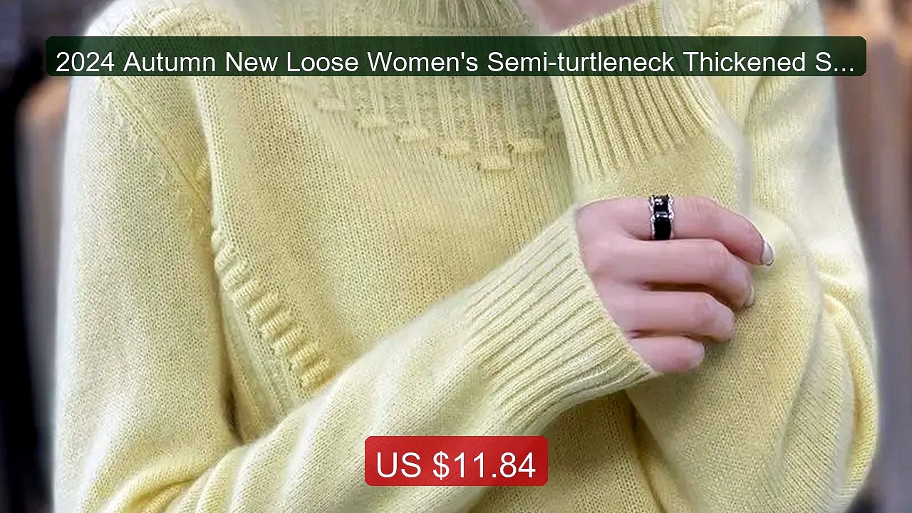 2024 Autumn New Loose Women's Semi-turtleneck Thickened Solid... -- Amazing Value 2026 | Must Have!