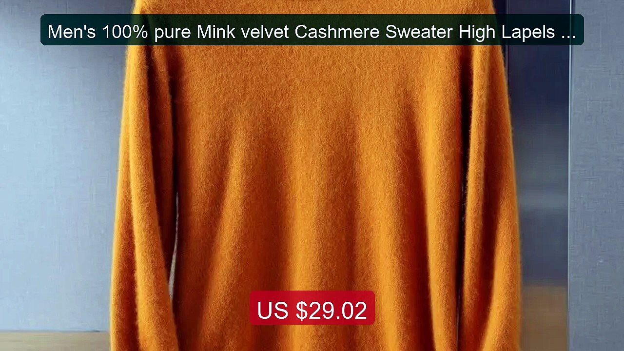 Men's 100% pure Mink velvet Cashmere Sweater High Lapels Pullovers ... -- Top Rated 2026 | Buy Now!