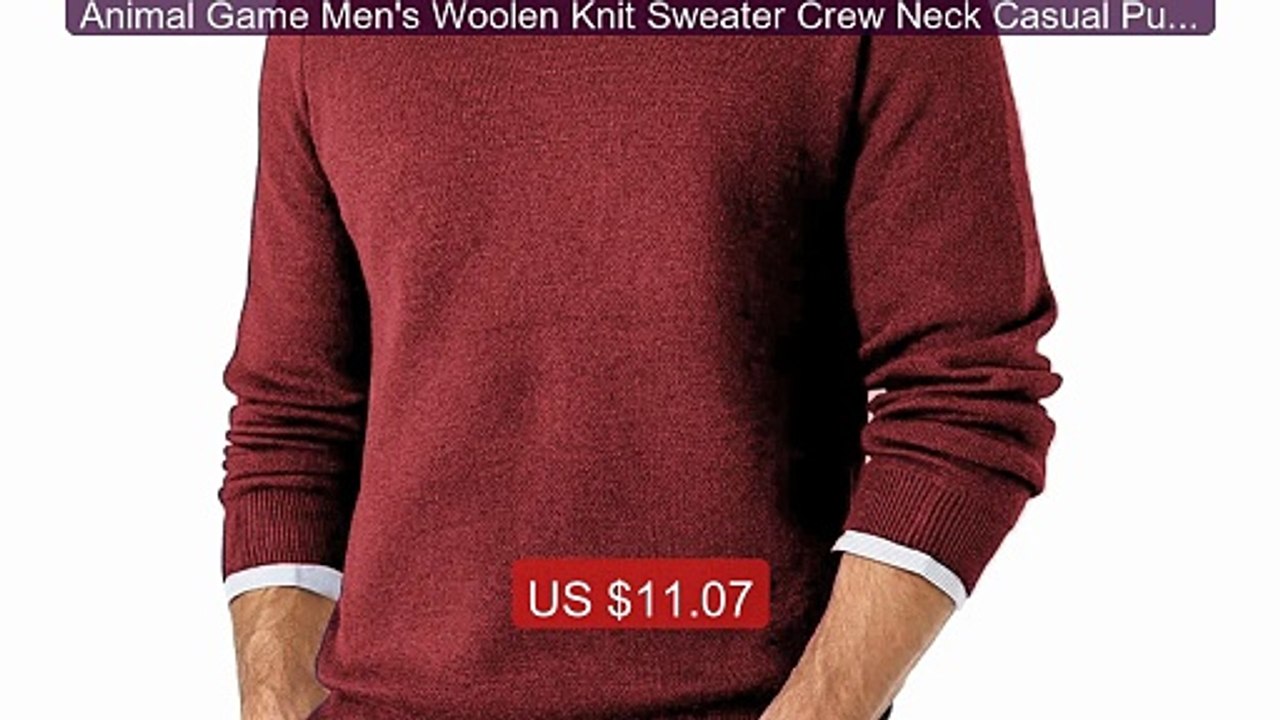 Animal Game Men's Woolen Knit Sweater Crew Neck Casual Pullove... -- Hot Deal 2026 | Limited Offer!