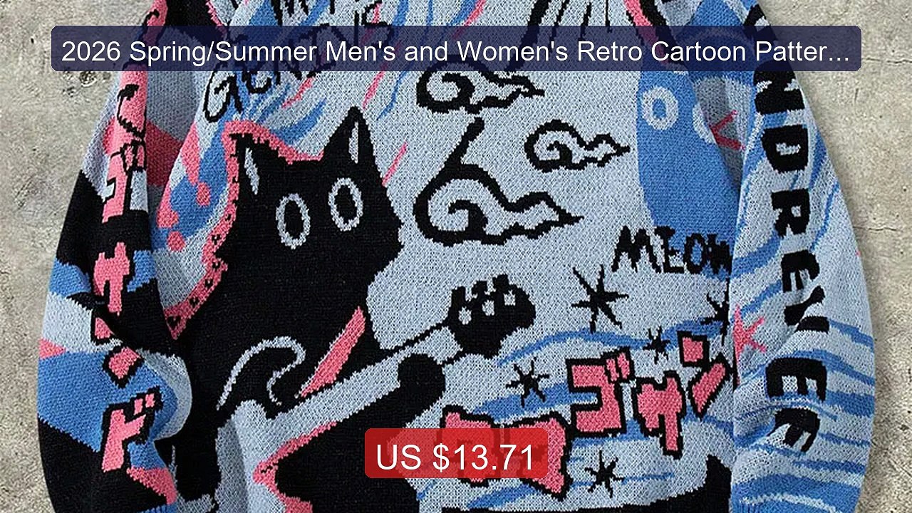 2026 Spring/Summer Men's and Women's Retro Cartoon Pattern Knitted... -- Best Deal 2026 | Shop Now!