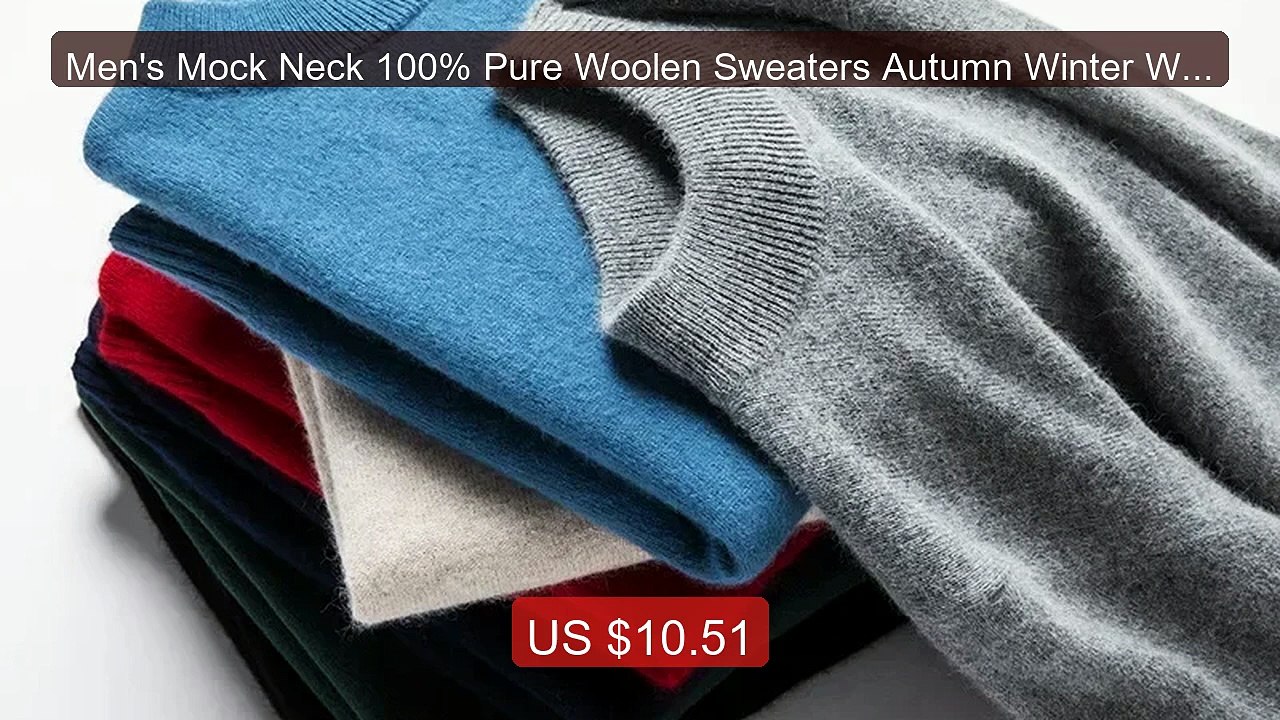 Men's Mock Neck 100% Pure Woolen Sweaters Autumn Winter War... -- Top Pick 2026 | Unbeatable Price!