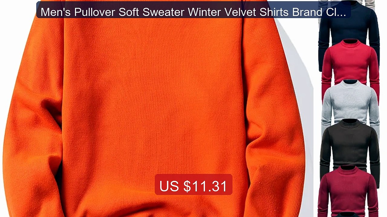 Men's Pullover Soft Sweater Winter Velvet Shirts Brand Clothi... -- Amazing Value 2026 | Must Have!