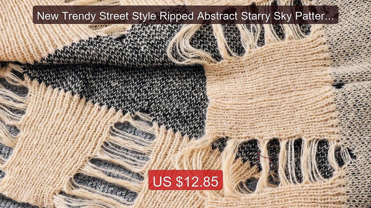 New Trendy Street Style Ripped Abstract Starry Sky Pattern Pu... -- Amazing Value 2026 | Must Have!