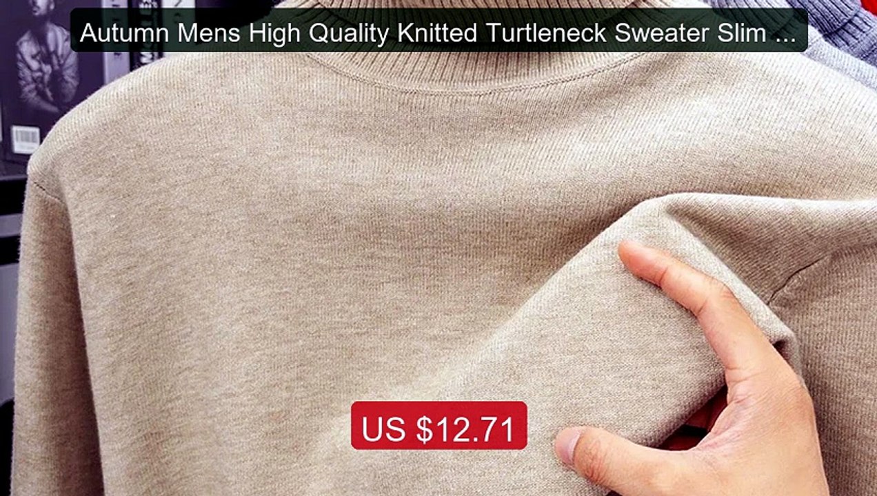 Autumn Mens High Quality Knitted Turtleneck Sweater Slim Fit L... -- Hot Deal 2026 | Limited Offer!
