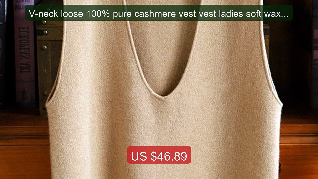 V-neck loose 100% pure cashmere vest vest ladies soft waxy knitted... -- Best Deal 2026 | Shop Now!