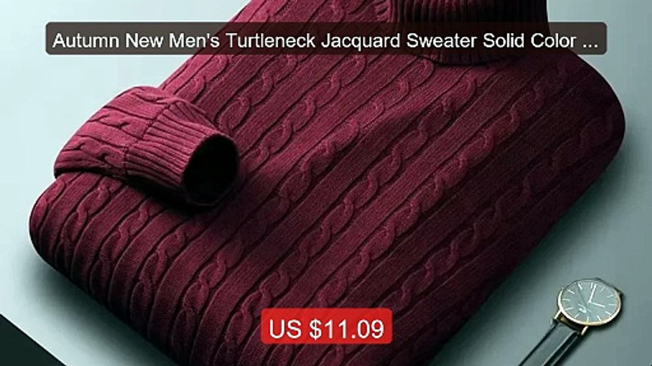 Autumn New Men's Turtleneck Jacquard Sweater Solid Color Knitt... -- Best Buy 2026 | Great Quality!