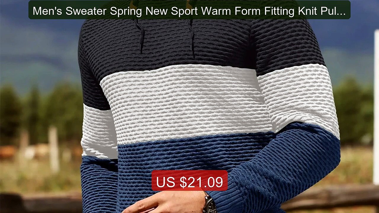 Men's Sweater Spring New Sport Warm Form Fitting Knit Pullover Swea... -- Top Rated 2026 | Buy Now!