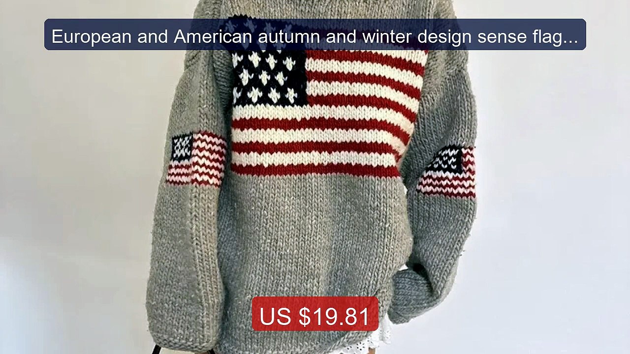 European and American autumn and winter design sense flag prin... -- Hot Deal 2026 | Limited Offer!