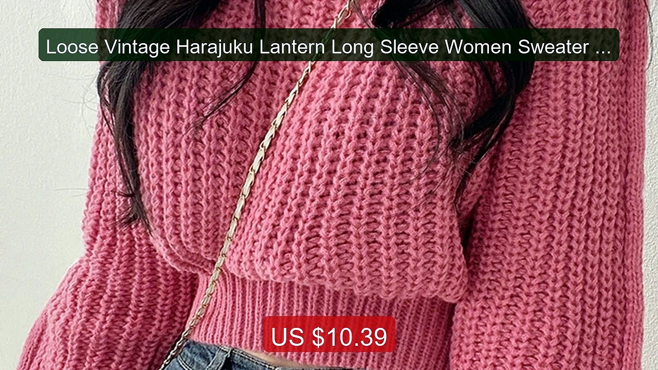 Loose Vintage Harajuku Lantern Long Sleeve Women Sweater Kore... -- Amazing Value 2026 | Must Have!